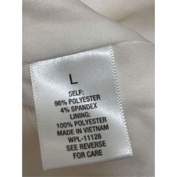 Roz & Ali white quilted look open front long jacket blazer lined Size L - Picture 5 of 6